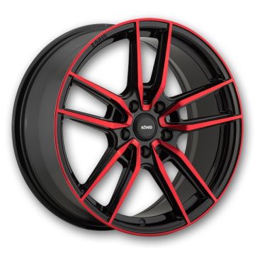 Konig Wheels Myth 19x8.5 Gloss Black with Red Tinted Clearcoat 5x114.3 +40mm 73.1mm