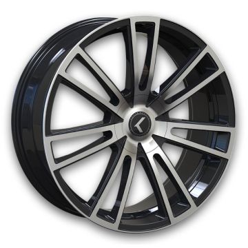 Kraze Wheels KR183 Spectra 18x8 Gloss Black/Machined 5x112/5x120 +40mm 74.1mm
