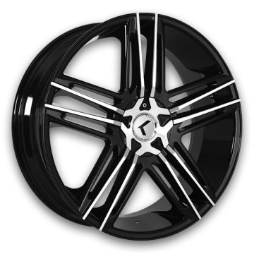 Kraze Wheels KR157 Hella 20x8.5 Black/Machined 5x108/5x114.3 +40mm 73mm