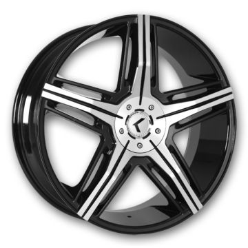 Kraze Wheels KR158 Hype 20x8.5 Black/Machined 5x112/5x114.3 +40mm 73mm