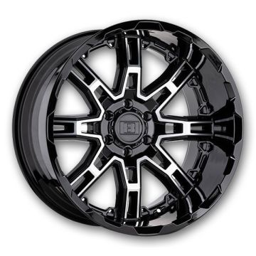 Level 8 Wheels Slingshot 20x11.5 Gloss Black w/ Machined Face 6x135 -44mm 87.1mm