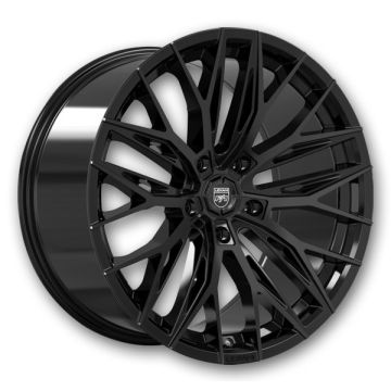 Lexani Wheels Aries 20x10.5 Full Gloss Black 5x112 +19mm 74.1mm