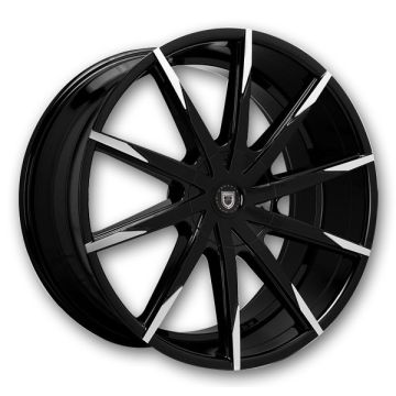 Lexani Wheels CSS-15 20x8.5 Black and Machine Tip 5x110 +34mm 74.1mm