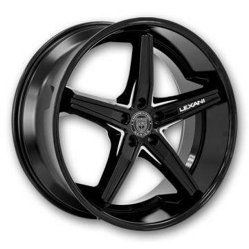 Lexani Wheels Fiorano 20x8.5 Full Gloss Black 5x114.3 +35mm 74.1mm