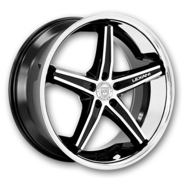 Lexani Wheels Fiorano 20x10 Machine Face/Black Accents with Stainless Steel Chrome Lip 5x120 +35mm 74.1mm