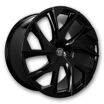Lexani Wheels Ghost 26x10 Full Gloss Black 5x139.7 +20mm 74.1mm