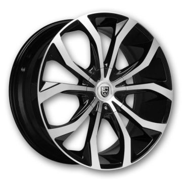 Lexani Wheels Lust 22x9 Machine Face and Black Accents with Black Lip and Machine Groove 6x135/6x139.7 +20mm 74.1mm