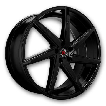 Lexani Wheels MS-007 20x10 Full Gloss Black  +15mm 74.1mm