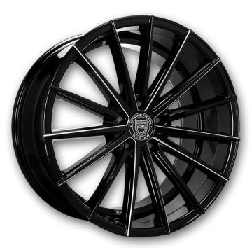 Lexani Wheels Pegasus 20x8.5 Gloss Black/CNC Grooves 5x120 +15mm 74.1mm