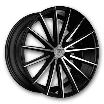 Lexani Wheels Pegasus 20x8.5 Machine Face and Black Accents with Black Lip and Machine Groove  +15mm 74.1mm