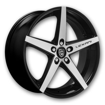 Lexani Wheels R-Four 22x10 Machine Face and Black Accents with Black Lip and Machine Groove  +15mm 74.1mm