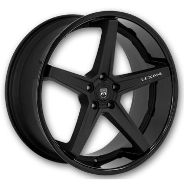 Lexani Wheels Savage 22x9 Full Gloss Black 5x112 +22mm 74.1mm