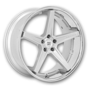 Lexani Wheels Savage 20x9 Silver with SS Lip 5x112 +15mm 74.1mm