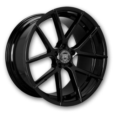 Lexani Wheels Stuttgart 22x9 Full Gloss Black 5x114.3 +35mm 74.1mm
