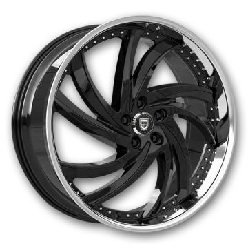 Lexani Wheels Turbine 22x10 Gold Black with SS Lip  +0mm 74.1mm