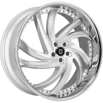 Lexani Wheels Turbine 22x9 Silver Brushed Center SS Lip  +0mm 74.1mm