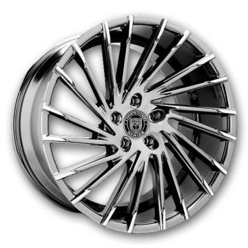Lexani Wheels Wraith 22x9 Dark Chrome with Machined Tips 5x114.3 +40mm 74.1mm