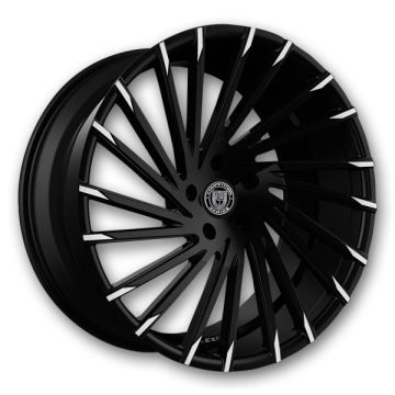 Lexani Wheels Wraith 20x8.5 Black and Machine Tip 5x114.3 +38mm 74.1mm
