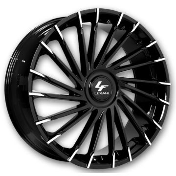 Lexani Wheels Wraith-XL 26x10 Black and Machine Tip 5x120 +32mm 74.1mm