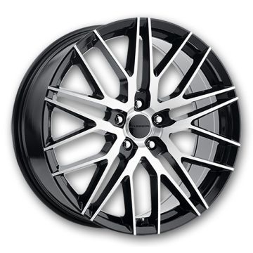 Liquid Metal Wheels Fin 20x8.5 Gloss Black w/ Machined Face 5x120 +40mm 73.1mm