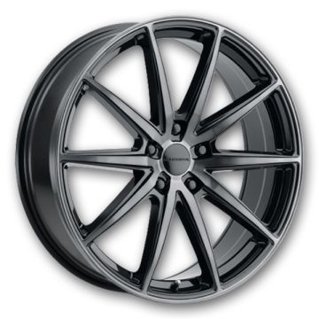 Liquid Metal Wheels Raven 20x8.5 Black w/ Machine Black Tint 5x120 +40mm 73.1mm