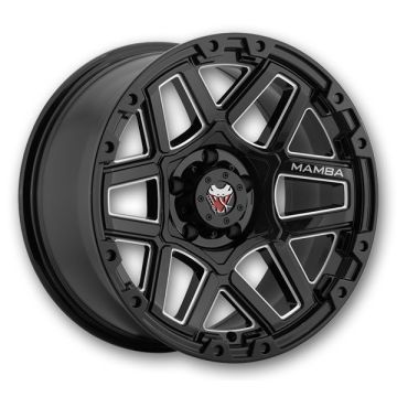 Mamba Wheels M23 17x9 Gloss Black W/ Machined Ball Cut 5x139.7 +12mm 108.1mm