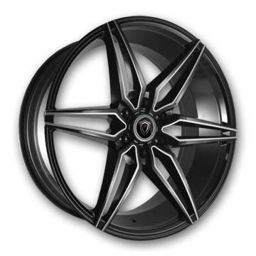 Marquee Wheels M3259 22x9.5 Gloss Black Milled 6x135 +30mm 87.1mm