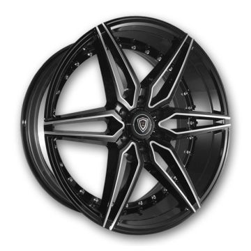 Marquee Wheels M3259 22x9.5 Gloss Black Milled 6x135 +25mm 87.1mm