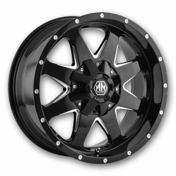 Mayhem Wheels 8040 Tank 17x9 Black with Milled Spokes 8x165.1/8x170 -12mm 130.8mm