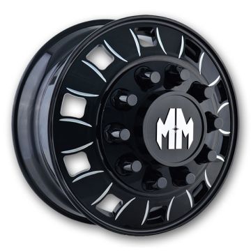 Mayhem Wheels 8180 Bigrig Dually 22x8.25 Black/Milled Spokes - Front 10x285 +169mm 220.1mm