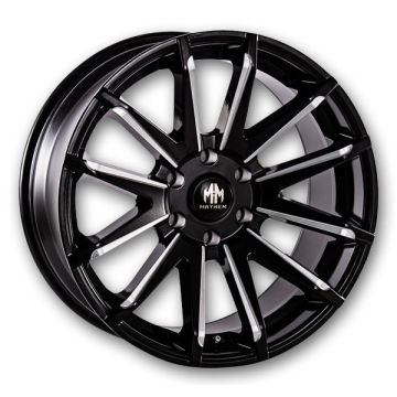 Mayhem Wheels 8109 Crossfire 22x9.5 Gloss Black Milled with Dark Tint Clear Coat 6x139.7 +25mm 106mm