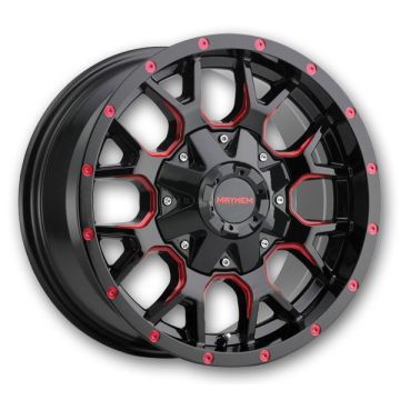 Mayhem Wheels 8015 Warrior 20x9 Black with Prism Red 8x165.1/8x170 +18mm 130.8mm