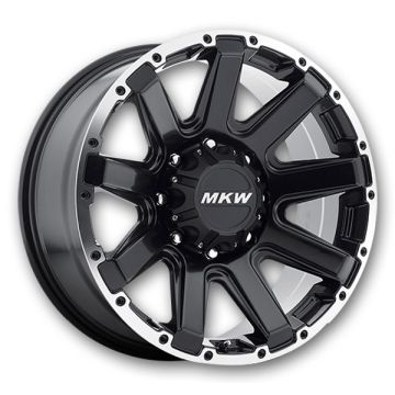 MKW Offroad Wheels M94 8lug 20x9 Satin Black Machined 8x170 +10mm 130.8mm
