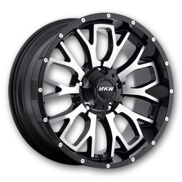 MKW Offroad Wheels M95 6lug 18x9 Satin Black Machined 6x139.7 +10mm 106.1mm