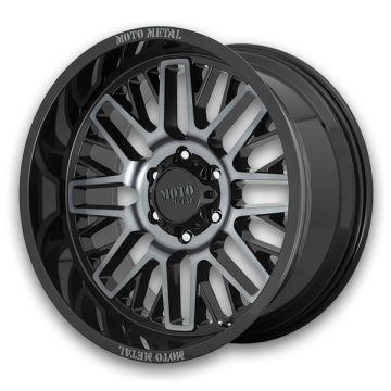 Moto Metal Wheels MO802 20x9 Gloss Black Machined with Gray Tint 5x127 +18mm 71.5mm