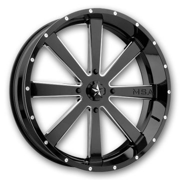 MSA Offroad Wheels Flash 18x7 Gloss Black Milled 4x137 +0mm 112.1mm