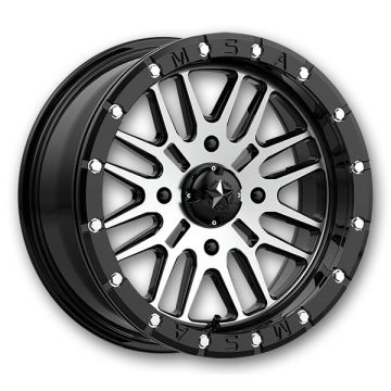 MSA Offroad Wheels Brute Beadlock 18x7 Gloss Black Machined 4x156 +10mm 132mm