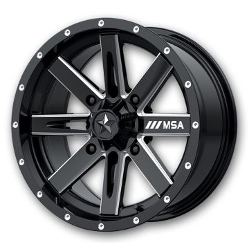 MSA Offroad Wheels Boxer 14x7 Gloss Black Milled 4x137 +10mm 112.1mm