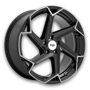 Niche Wheels Flash 20x10.5 Gloss Black Brushed 5x112 +40mm 66.56mm