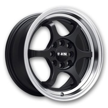 NS Tuner Wheels NS1202 15x7 Black with Machined Lip 4x100/4x114.3 +38mm 73.1mm