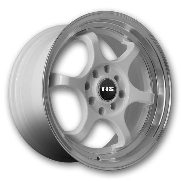 NS Tuner Wheels NS1202 15x7 White with Machined Lip 4x100/4x114.3 +38mm 73.1mm