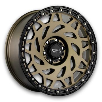 Off-Road Monster Wheels M50 20x9.5 Bronze Black Ring  -12mm 78.1mm