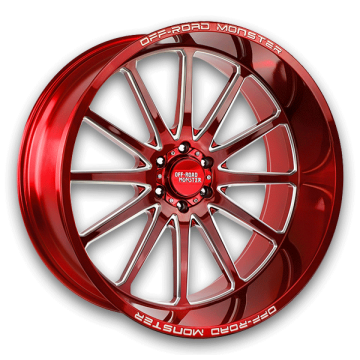 Off-Road Monster Wheels M26 26x12 Candy Red Milled  -44mm 78.1mm