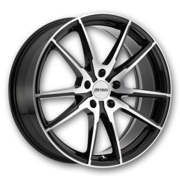 Petrol Wheels P0A 19x8 Gloss Black w/ Machined Cut Face 5x112 +32mm 72.1mm