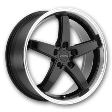 Petrol Wheels P1B 19x8 Gloss Black w/ Machined Cut Lip 5x112 +32mm 72.1mm