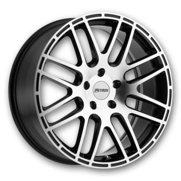 Petrol Wheels P6A 17x7.5 Gloss Black w/ Machined Cut Face 5x114.3 +40mm 76.1mm