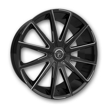 Pinnacle Wheels P98 Bella 24x9.5 Gloss Black Milled 6x135/6x139.7 +24mm 87.1mm