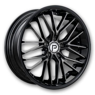 Pinnacle Wheels P214 Legacy 22x9 Gunmetal Black Lip 5x120 +30mm 72.56mm