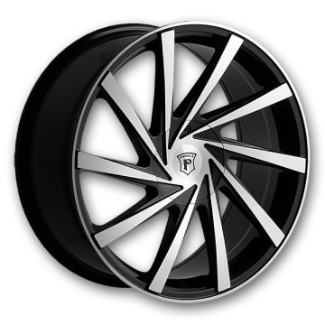 Pinnacle Wheels P90 Turbina 18x8 Gloss Black Machine 5x114.3/5x120 +40mm 73.1mm