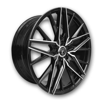 Pinnacle Wheels P106 Stellar 22x10.5 Gloss Black Machined  +42mm 73.1mm